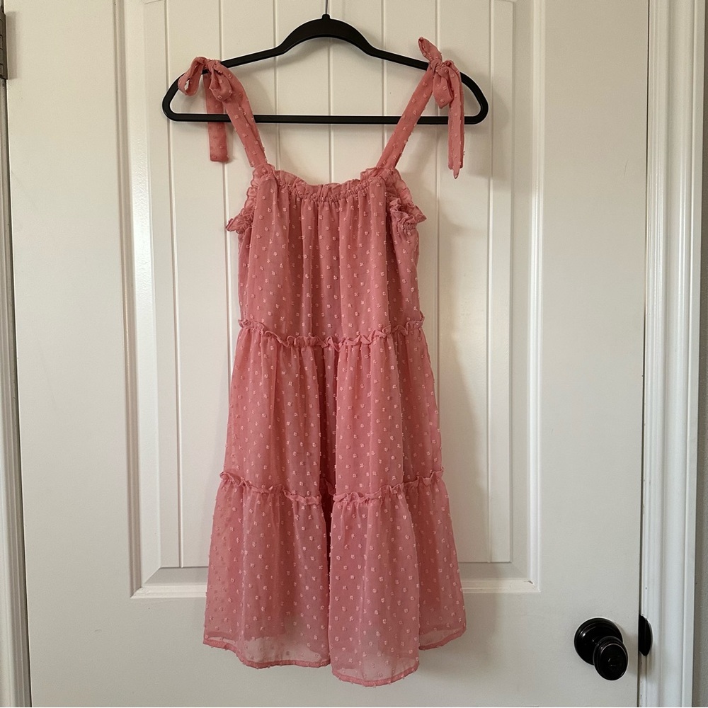 Francesca’s Mi Ami Brand Pink Tiered Ruffled Dress